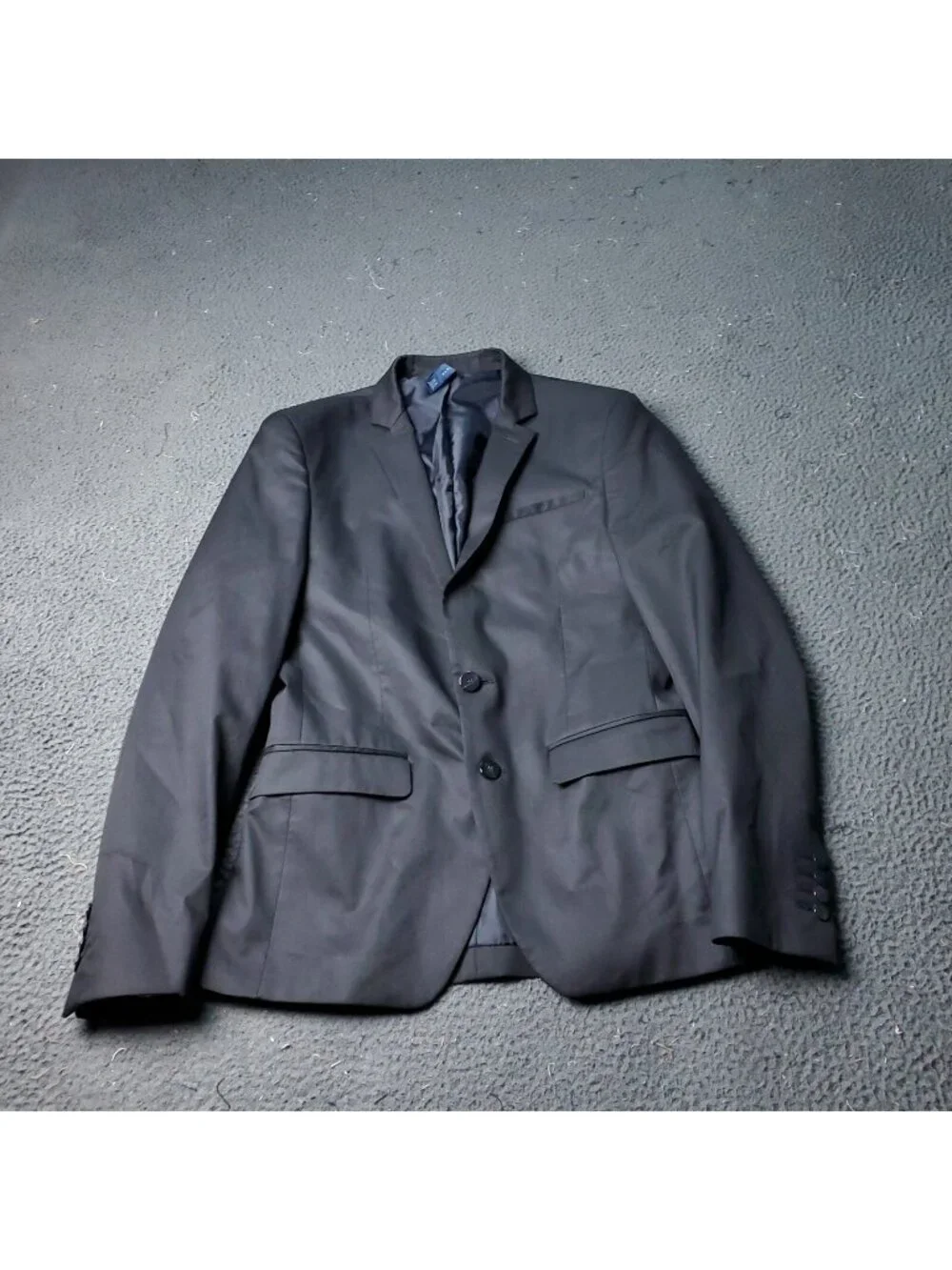 Zara Man Blazer Mens Size 46 Black Polyester Suit Jacket Casual Adult